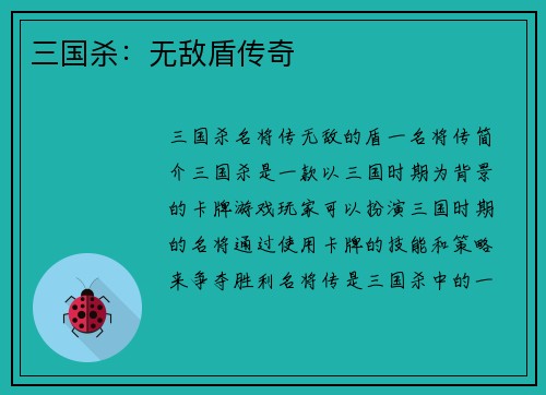 三国杀：无敌盾传奇